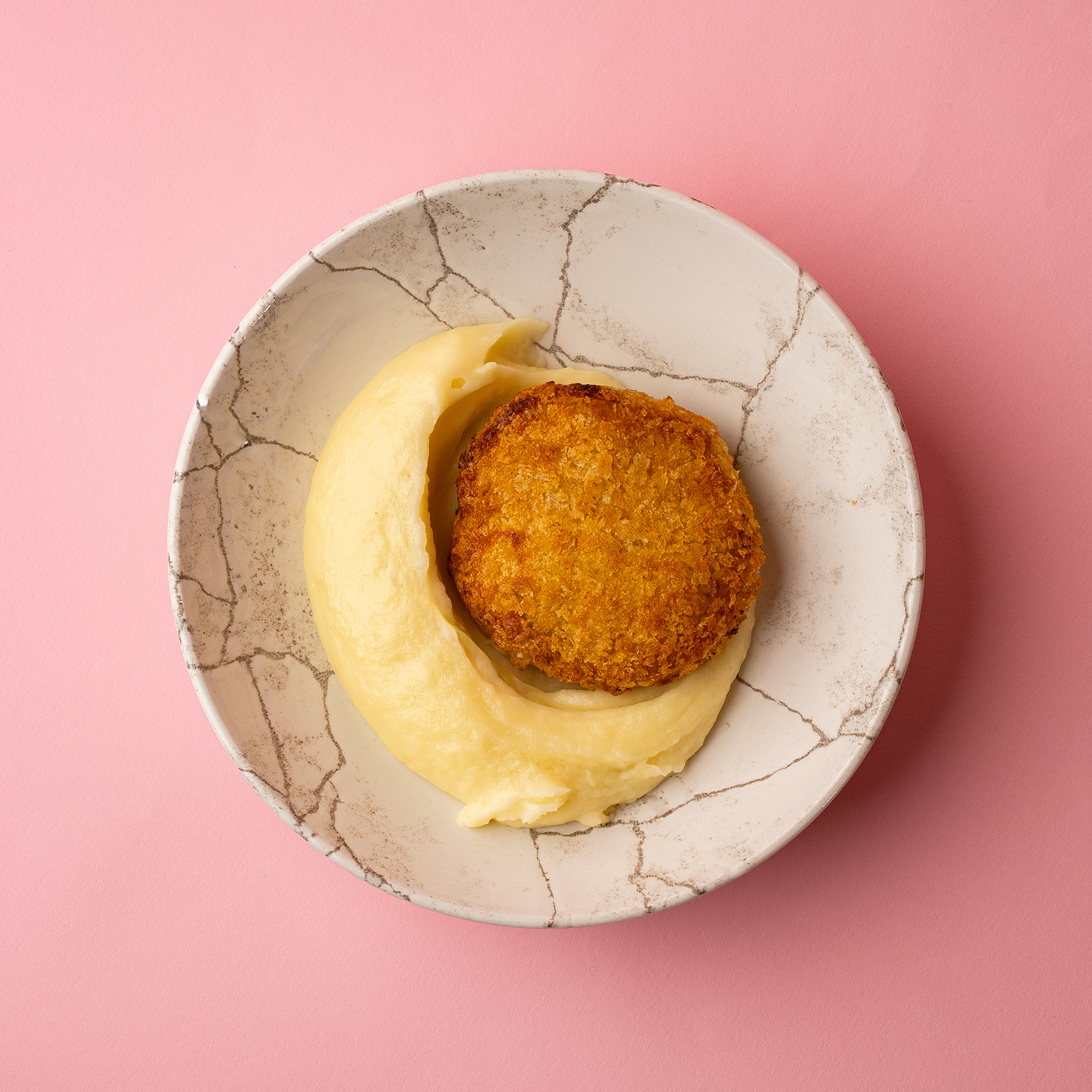 CHICKEN BURGER PATTY FOR KIDS WITH MASHED POTATOES