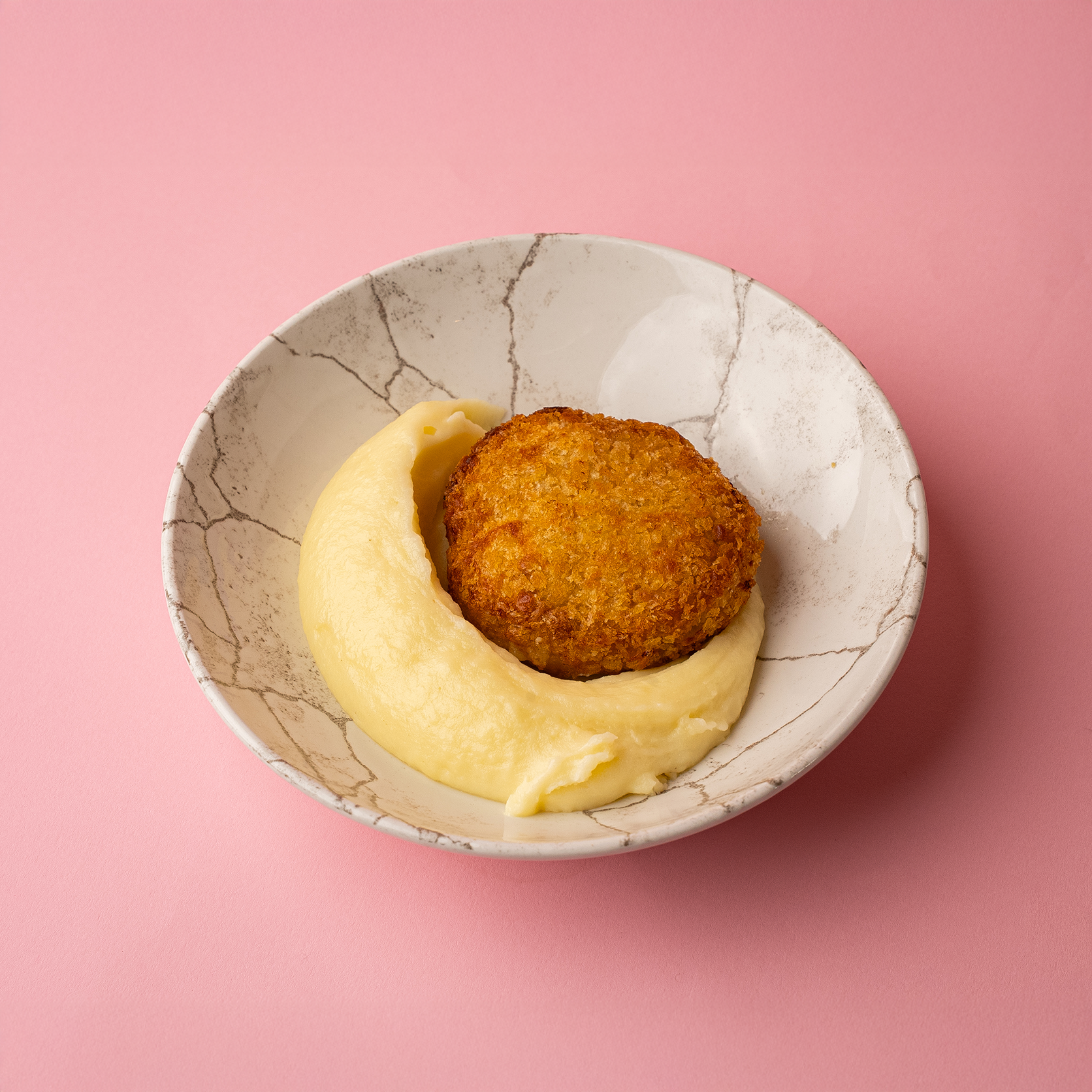 CHICKEN BURGER PATTY FOR KIDS WITH MASHED POTATOES